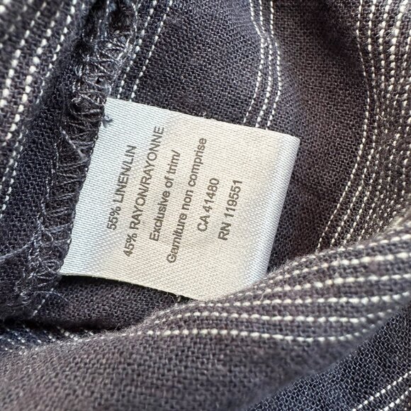 Gentle Fawn Tunic Size Medium Half Button Shirt Dress Stripe Linen Blend Navy - Picture 8 of 8